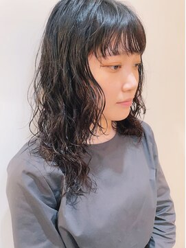 ルアウハク 梅田(LUAU Haku) ・ウルフセミロングパーマ・【Haku/梅田/タクノ】