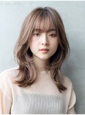 20代30代/大人かわいい/小顔ひし形/ミディアムレイヤー