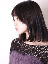 ヨファ ヘアー 芦屋店(YOFA hair) 似合わせカット黒髪セミディ前髪パーマ1101