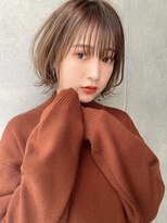 エニ 自由が丘(ENi) 黒髪/グレーベージュ/レイヤーロング/前髪パーマ[自由が丘駅]