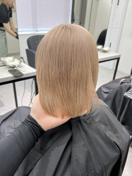 ペレ 渋谷(PELE) デザインカラー/レイヤーカット/ウェットヘア/オリーブベージュ