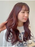 ブリーチ無しカラー　春夏カラー　チェリーレッド