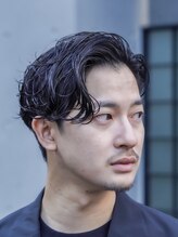 原宿ラルフカールスパイラルパーマオールバック30代大人色気ヘア