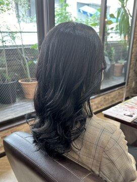 キャラ 池袋本店(CHARA) カラー＆コテ巻き風パーマでくせ毛のお客様を大変身！！【貴也】