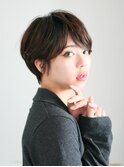 丸みショート・ボブ/丸顔/前髪あり/絶壁解消/40代/30代/長め