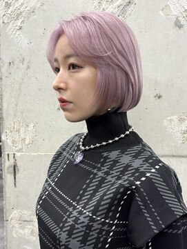 スノットバイガルテ(SNOT by GARTE) ボブ/ピンクカラー/ブリーチ/切りっぱなしボブ/リタッチ