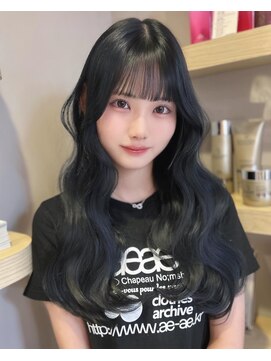 ボタン テンジン(VOTAN tenjin) [votanふうか]ブルーブラック/顔周り/レイヤー/天神韓国ヘア