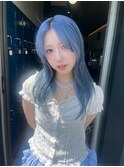 ブリーチ2回で鮮やかブルー!/ハイトーンカラー/ブリーチカラー