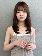 シー バイ ロンド 新宿(Sea by Lond)&nbsp;ココアベージュ×レイヤー[小顔/黒髪/オリーブグレー]