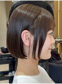 表参道髪質改善カラーミディアムボブアッシュグレージュ50代60代