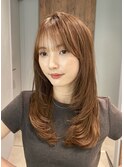ワンカールレイヤー　顔周りレイヤーカット　表参道青山