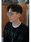 大人ラフニュアンスパーマ　センターパート