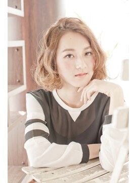 ディフィーノ 青山(DIFINO) 外国人風☆ほつれウェーブ☆かきあげバング☆ヌーディーカラー