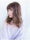 ゆるふわウェーブ 大人可愛い アッシュラベンダー