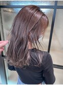 ハイライトカラー×艶感くすみブラウン