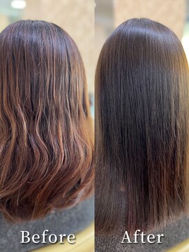 アークスヘアー 髪質改善ココアブラウン艶感ストレート透明感赤み消し