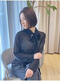大人可愛いショートボブ/前下がりボブ/ボブ