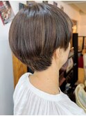20代30代大人ショートボブx小顔ウルフカット丸みショート