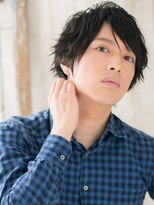 モッズヘアメン 名護大東店(mod's hair men)&nbsp;ネイビーブラック無造作パーマのモテショートk名護大東