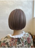 *ピンクベージュ×ボブ