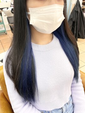 シャルティア(SHALLTIA) ネイビーブルー【山口市美容室】【山口市インナーカラー】