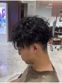 縦落ちツイストスパイラルパーマメンズパーマ波巻きツイスパ