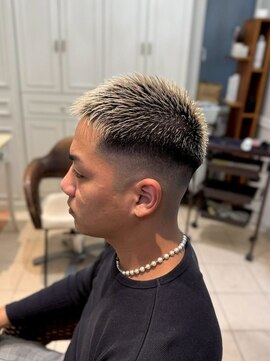 メンズ アルス(Men's ARS) ツーブロックセンター分けニュアンスパーマツーブロックマッシュ