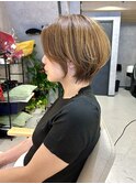 【大人ショートカット】ひし形ショートボブ前髪あり20代30代40代