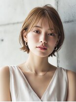 ロッソ 大橋店(Rosso) 柔らかベージュの耳かけボブ【大橋】