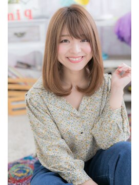 ミック ヘアアンドメイク アップ 駒込店(miq Hair&Make up) 大人ガーリー♪ミルクティーベージュワンカールミディ