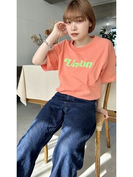 ムード カナザワ(mood kanazawa) ミルクベージュ×耳掛けボブ