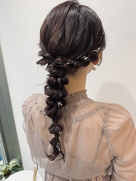 ネリー 銀座(NERIE) 銀箔で大人っぽく◎あみおろしアレンジ