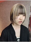 逆インナーカラーホワイトベージュ！デザインカラー！