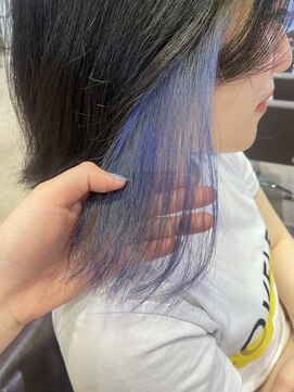 セプト 天神大名(SEPT.) インナーカラー　スカイブルー　ケアブリーチ　ハイトーンカラー