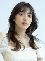 ピークアブー 銀座並木通り(PEEK-A-BOO)&nbsp;ブラウン艶髪ロング韓国くびれレイヤー顔まわりカット
