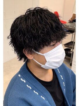 オーシャントーキョー 仙台(OCEAN TOKYO) ツイストスパイラルパーマ黒髪マッシュウルフ