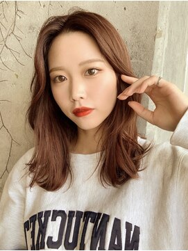 ミリ(mm) 【-mm-】森谷＊ピンクベージュ＊韓国風ヘア