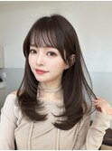 似合わせ顔周りカット　ワンカールハイレイヤーサイドバング