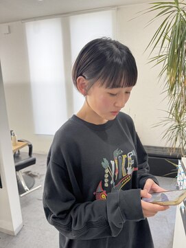 エルエスヘアー(LS HAIR) 【片山陽基】ぷつっとワイドな前髪と丸みコンパクトショート