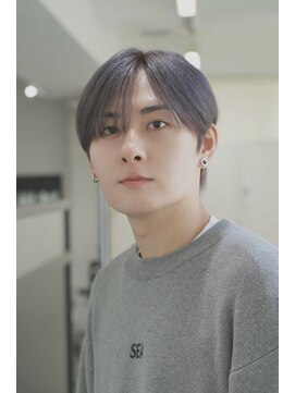 プリアバイポプルス 渋谷(pria by popls) シースルーマッシュ/韓国ヘア/センターパート/グレージュ