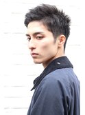 Haleブルーブラックニュアンスパーマスパイキーショートバーバー