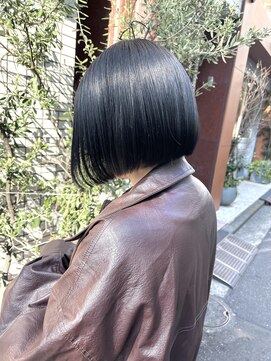 髪質改善カラー/30代ヘア/大人ボブ/切りっぱなし/地毛風カラー