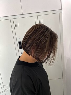ノーム(NORME) コントラストハイライトボブ/白髪ぼかし/30代40代