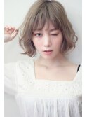 20代30代大人可愛いデジタルパーマ外ハネ小顔ボブ透明感アッシュ