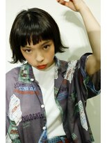 アビオン ヘアサロン(avion HAIR SALON)&nbsp;切りっぱなし風　外ハネボブ＋ツヤのダークアッシュ