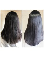 チェルシー 表参道 髪質改善と酸熱トリートメントで縮毛矯正と同じ様に癖が伸びる