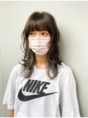 ウルフカット×ホワイトグレー