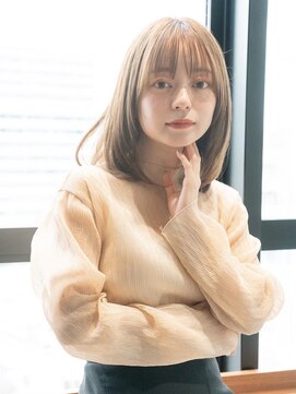 オースティン 調布アミックス(AUSTIN) 大人かわいい前髪セシルカットココアブラウンフリンジウェーブ