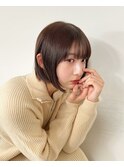 内巻きボブ　大人ショート　ニュアンスカラー　韓国風
