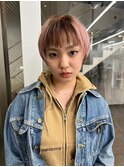 バングローライトピンクベージュらショートカット